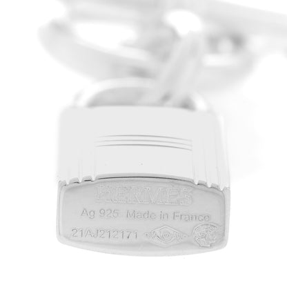 Hermes Sterling Silver Cadenas Kelly Lock Pendant Necklace 3 of 4