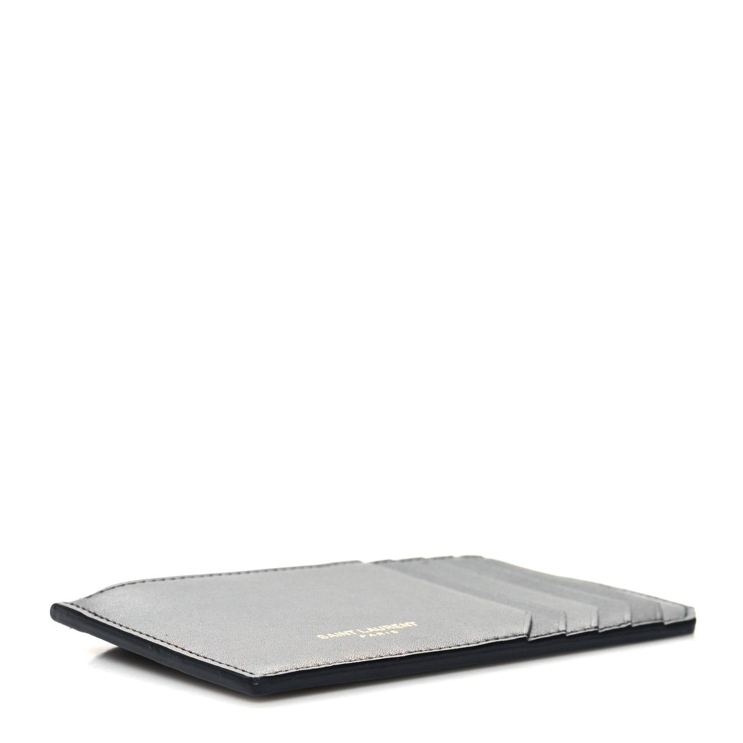 Calfskin 5 Fragments Zip Pouch Card Holder Black