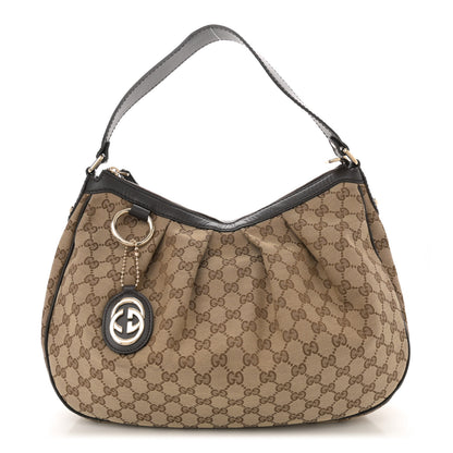 Gucci Monogram Medium Sukey Hobo Dark Brown 1 of 11