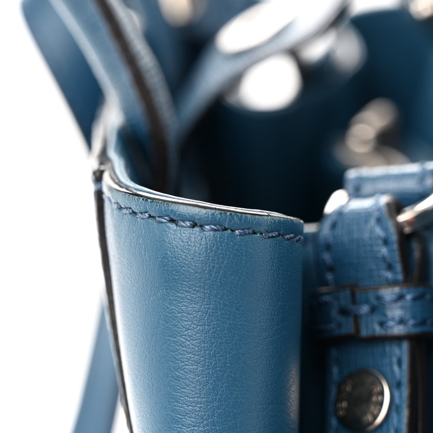 Fendi Vitello Elite Petite 2Jours Tote Blue Cobalto 12 of 14