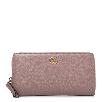 Gucci Dollar Calfskin GG Marmont Zip Around Wallet Porcelain Rose 1 of 16