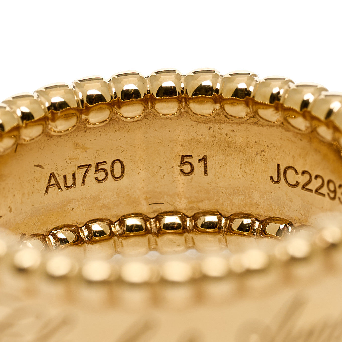 Van Cleef & Arpels 18K Yellow Gold Perlee Signature Ring 51 5.75 5 of 6