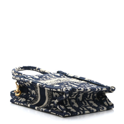 Christian Dior Oblique Mini Book Tote Phone Bag Blue 4 of 9