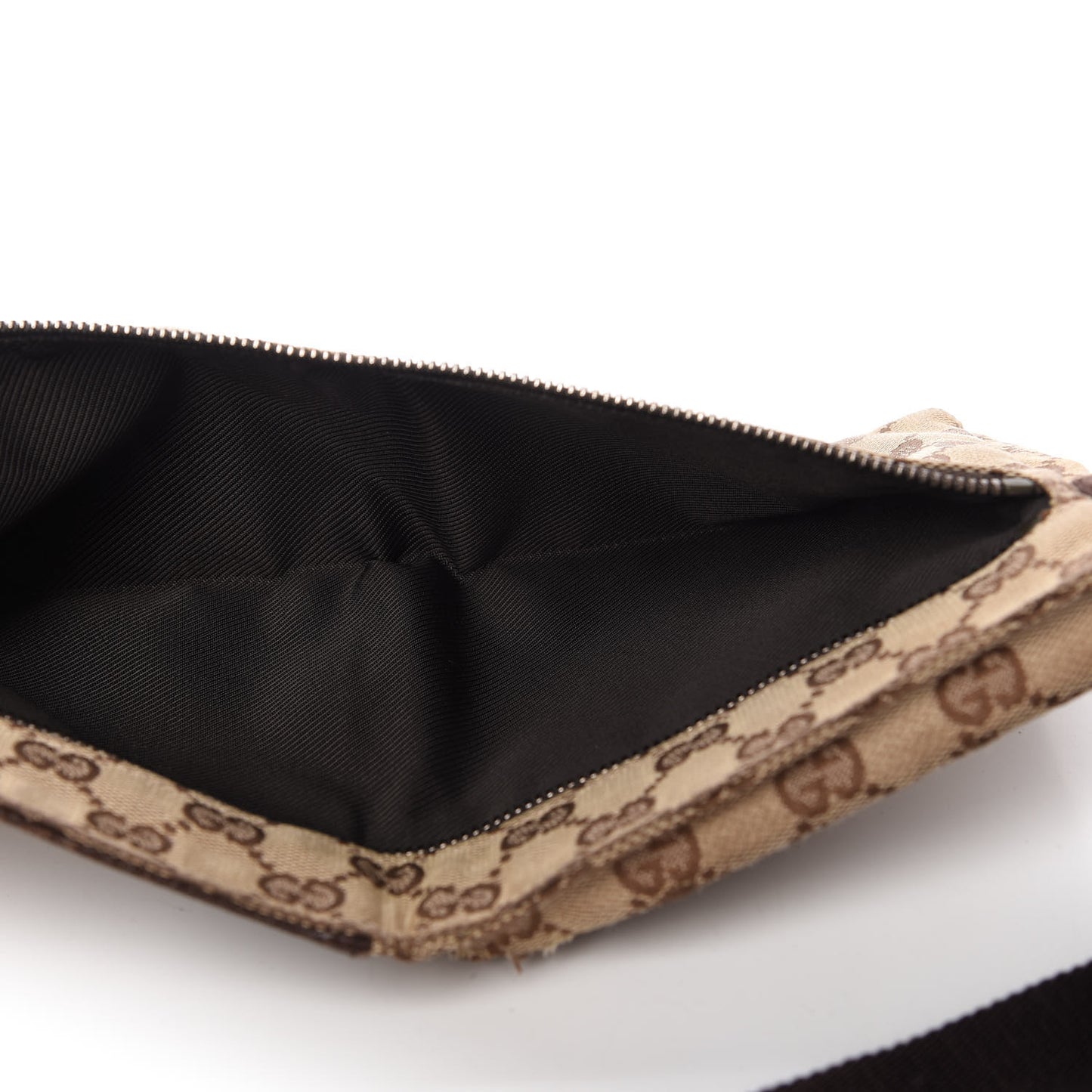 GG Monogram Double Pocket Belt Bag Dark Brown