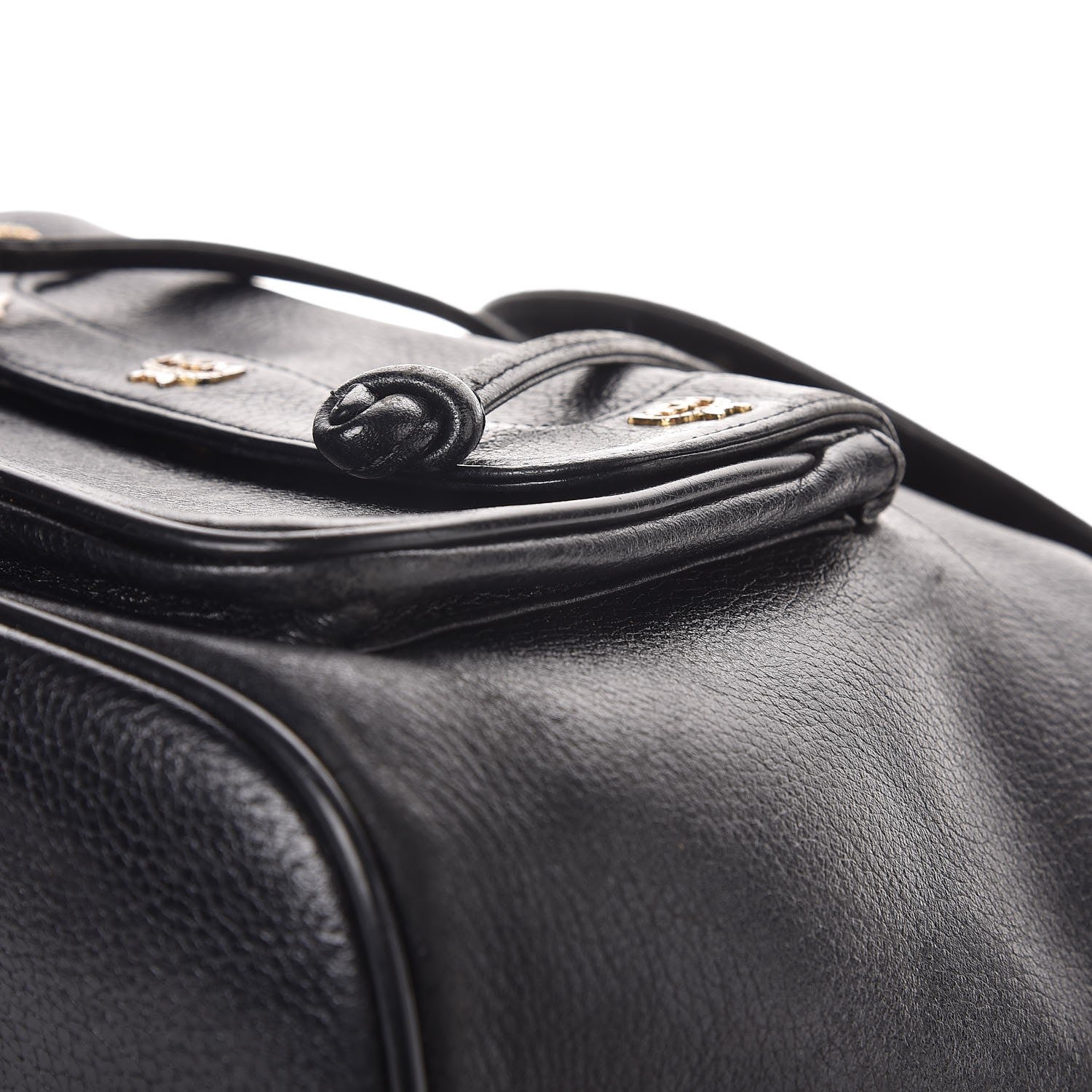 MCM Grained Calfskin Studded Drawstring Backpack Black 13 of 15