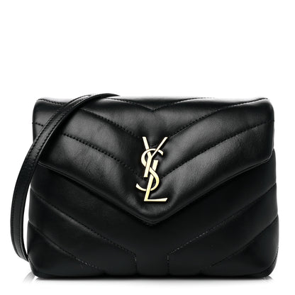 Saint Laurent Calfskin Y Quilted Monogram Toy Loulou Crossbody Bag Black 1 of 11