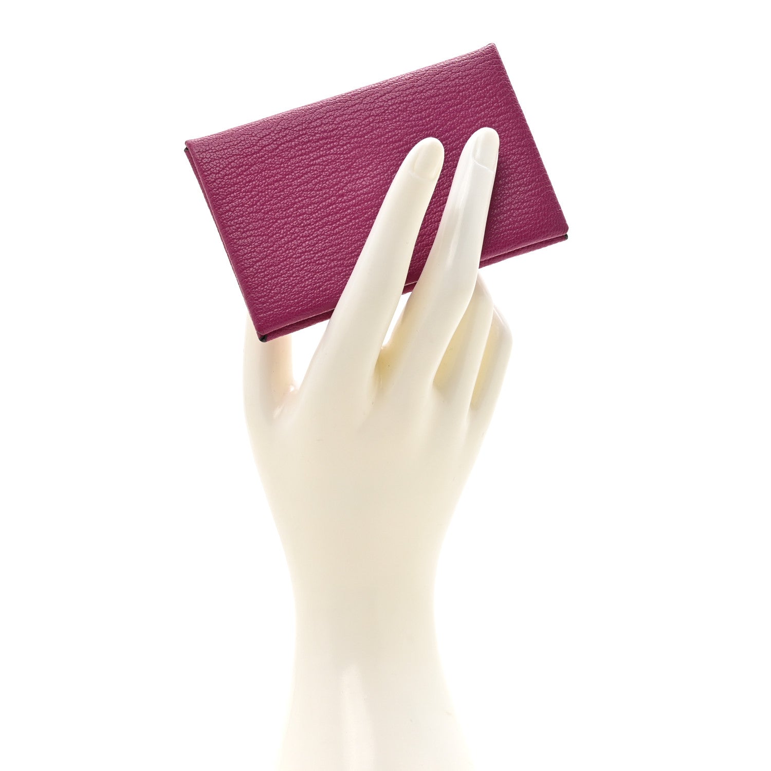 Hermes Chevre Mysore Calvi Card Case Rose Pourpre 2 of 7