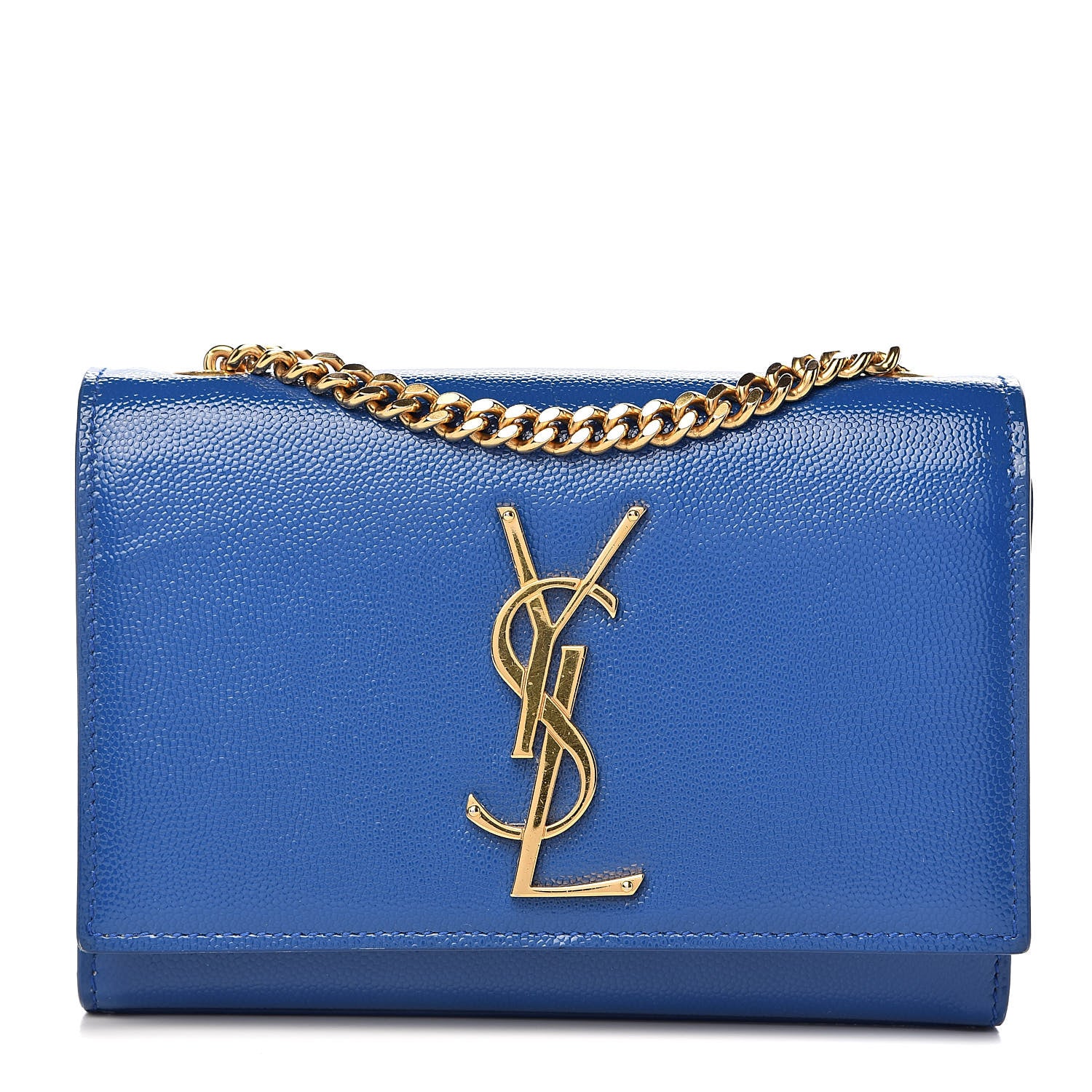 Saint Laurent Grain De Poudre Small Classic Monogram Kate Satchel Royal Blue 1 of 14