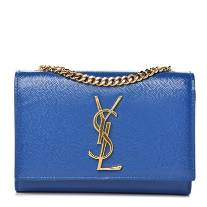 Saint Laurent Grain De Poudre Small Classic Monogram Kate Satchel Royal Blue 1 of 14
