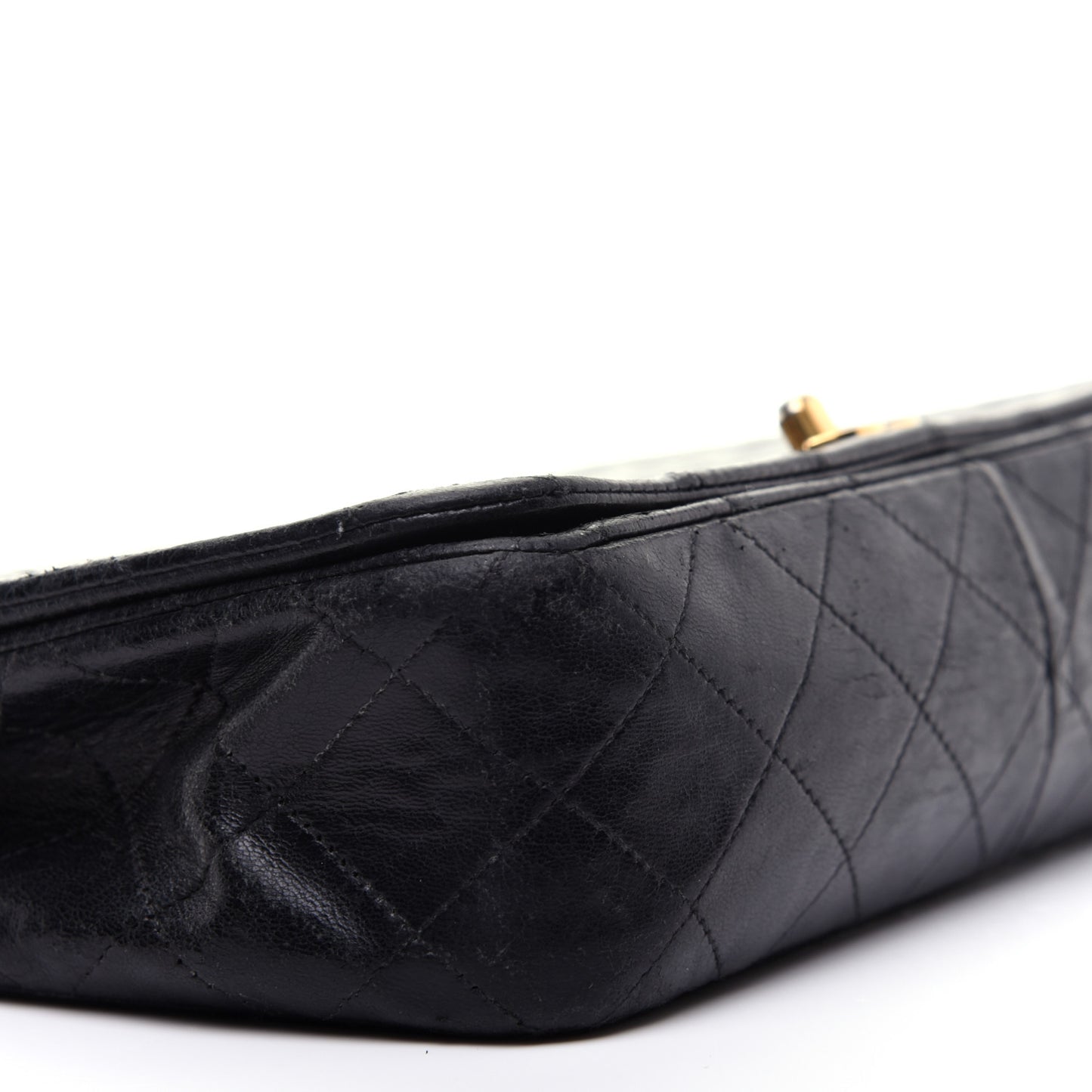 Lambskin Quilted Small Single Flap Black