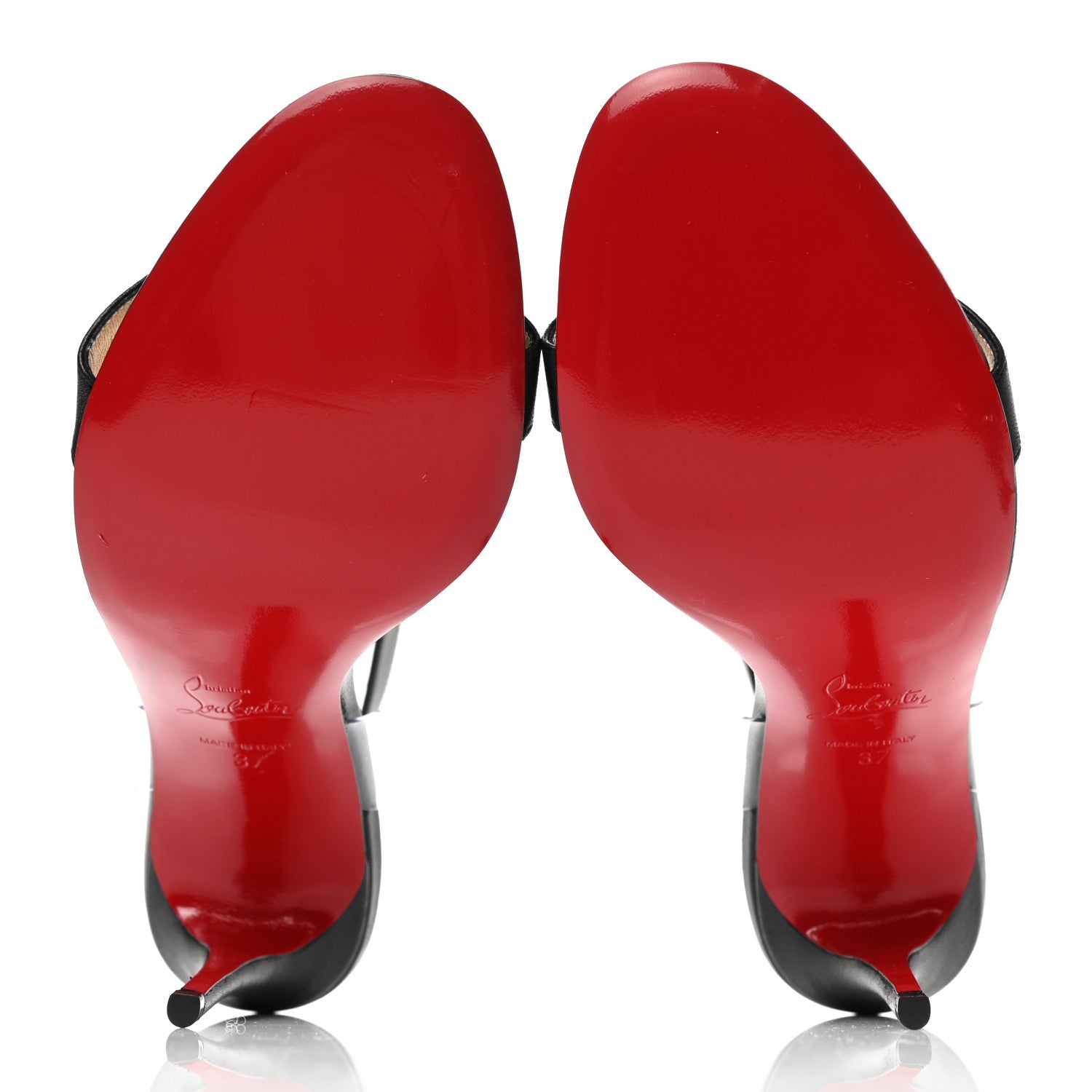 Christian Louboutin Shiny Nappa PVC Jonatina 100 Sandals 37 Black 5 of 8