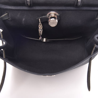 Hermes Toile Vache Calfskin Herbag 30 PM Backpack Black 5 of 13