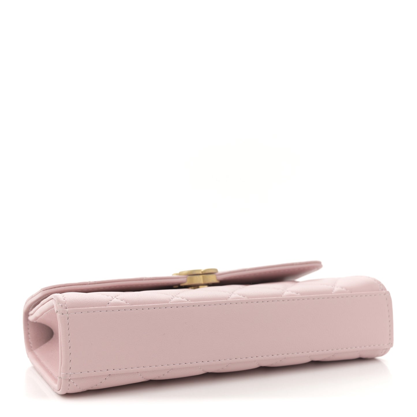 Lambskin Enamel Quilted Top Handle Flap Phone Holder With Chain Pink