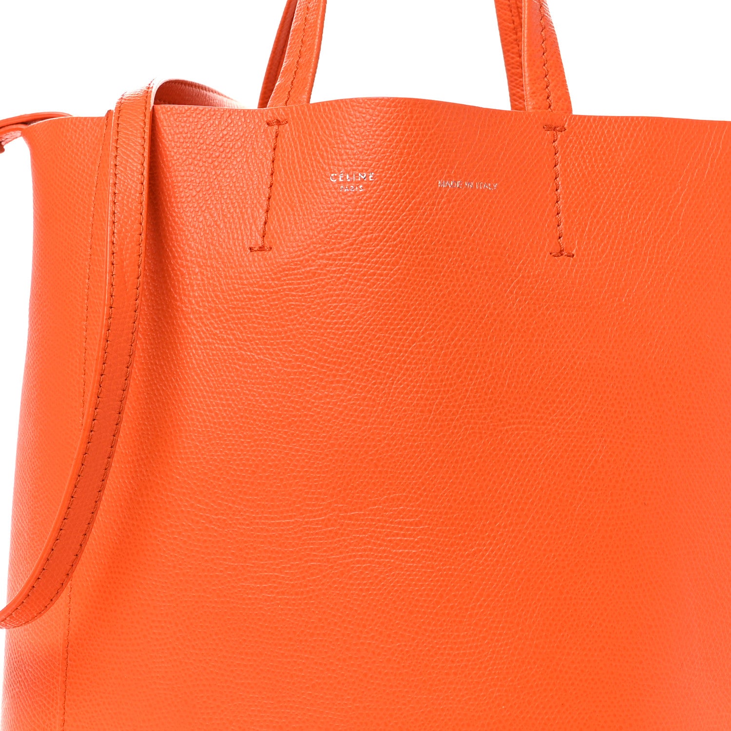 Celine Grained Calfskin Small Vertical Cabas Orange 7 of 9