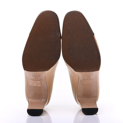Chanel Lambskin Cap Toe CC Pumps 36 Beige Black 6 of 22
