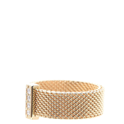 Tiffany 18K Yellow Gold 4 Diamond Somerset Ring 49 5 3 of 6