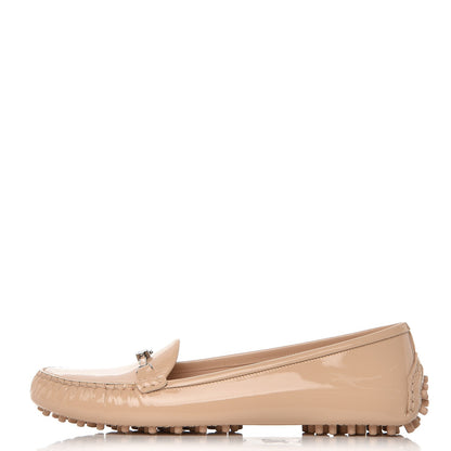 Louis Vuitton Patent Calfskin Farewell Flat Loafer 37.5 Nude 1 of 8