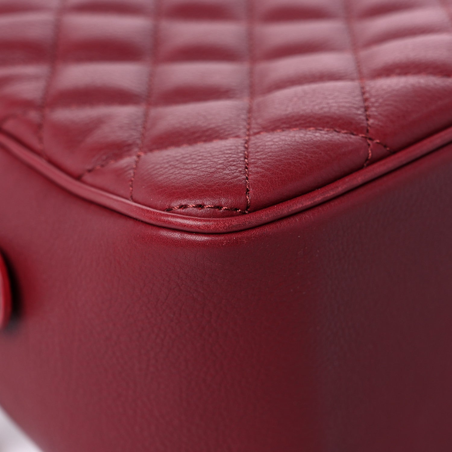 Chanel Calfskin Quilted CC Medium Vanity Case Dark Red 8 of 14