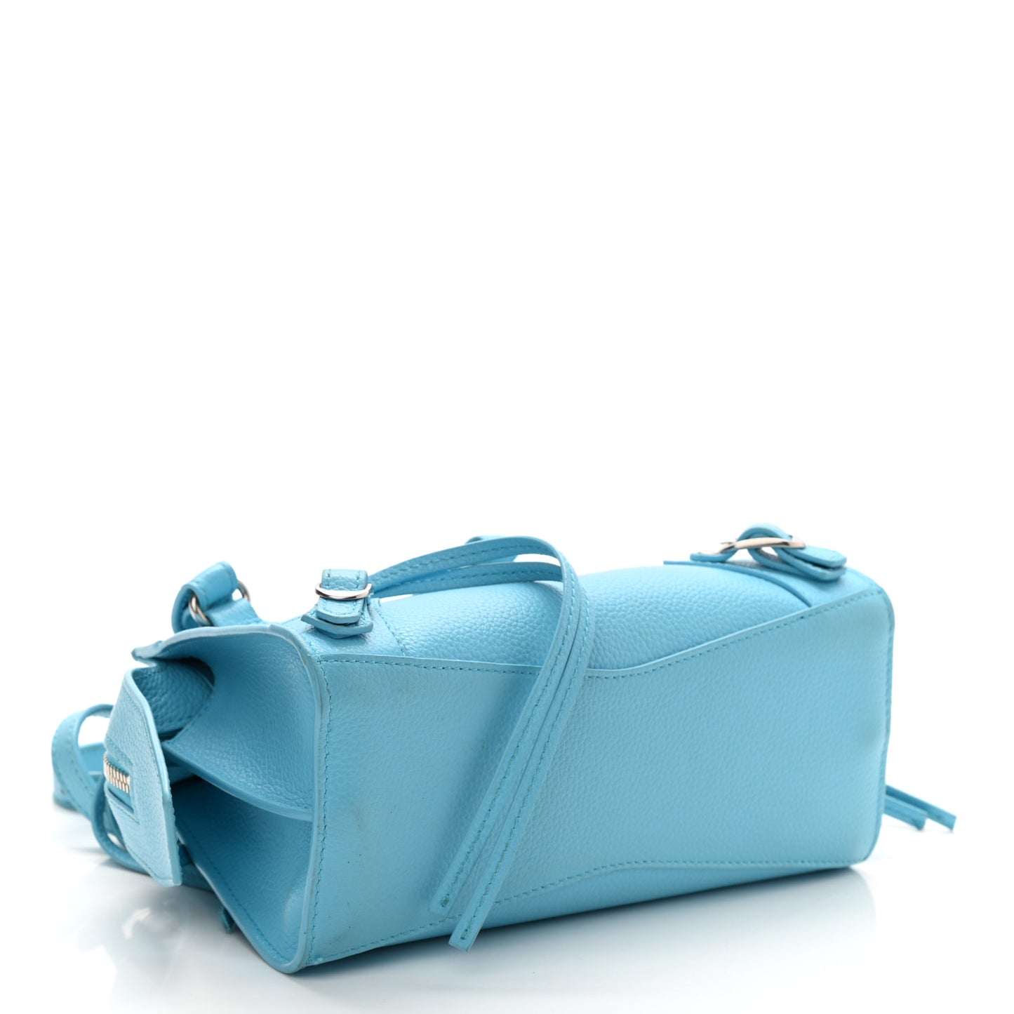 Grained Calfskin Neo Classic Silver Hardware Mini City Azur