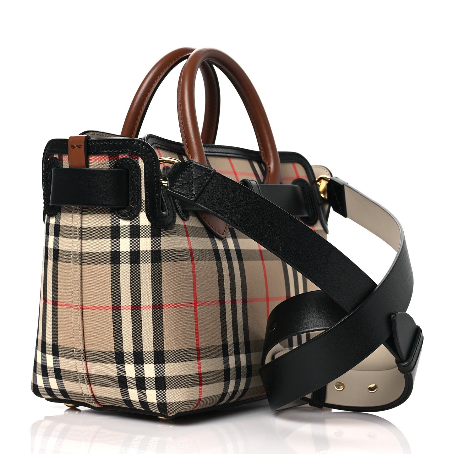 Calfskin Vintage Check Triple Stud Mini Belt Bag Archive Beige