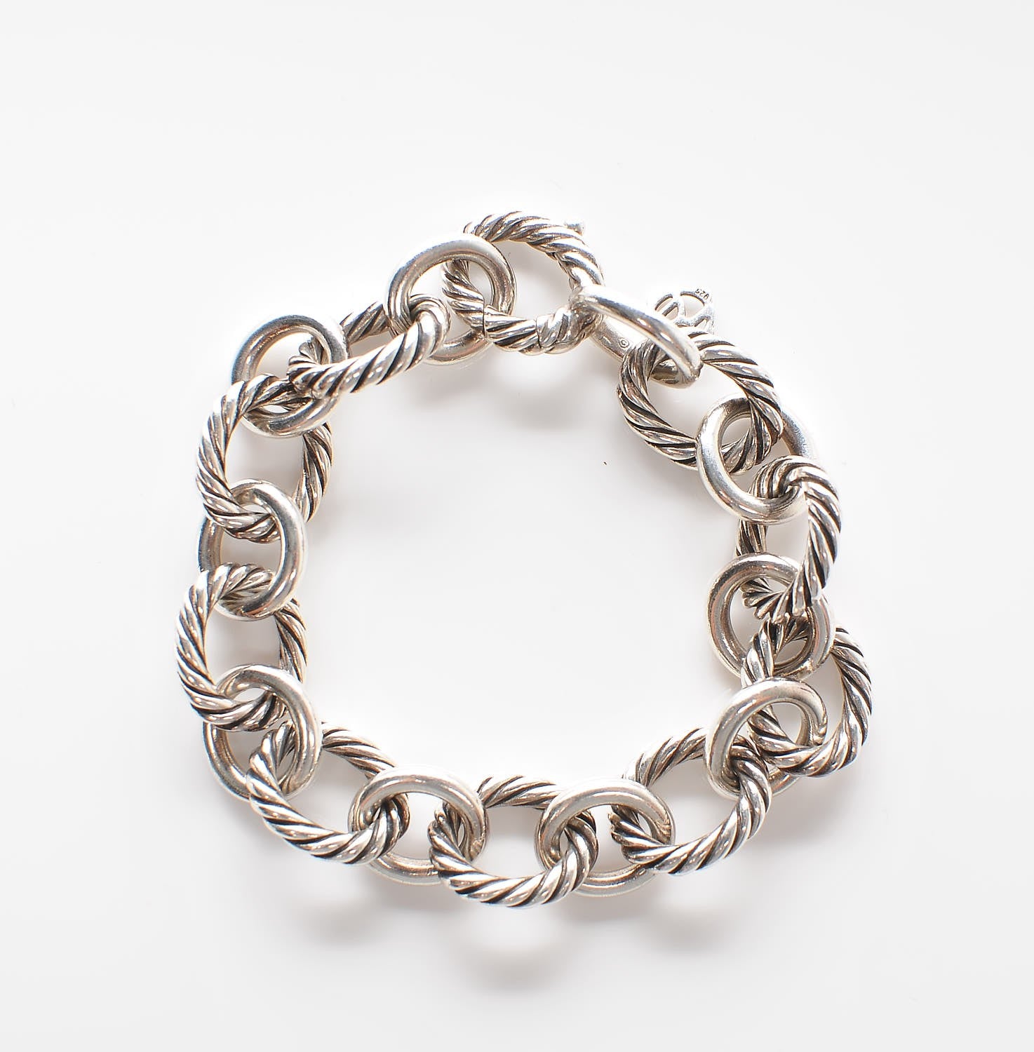 David Yurman Sterling Silver 12mm Large Oval Link Bracelet 4 of 5