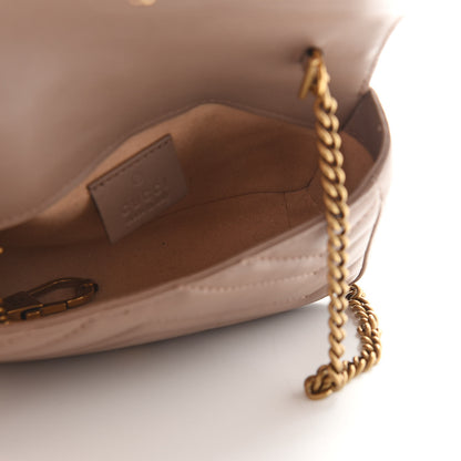 Gucci Calfskin Matelasse Super Mini GG Marmont Shoulder Bag Porcelain Rose 5 of 9