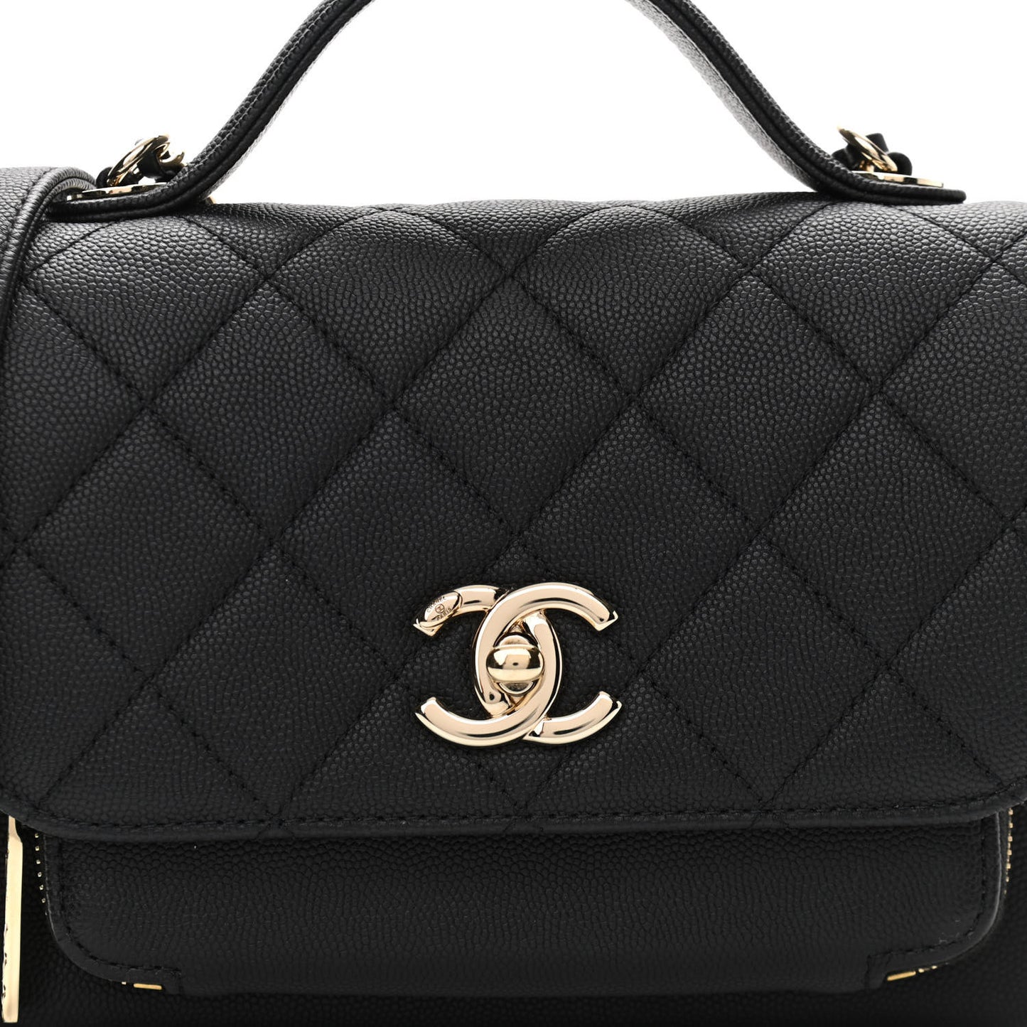 Caviar Quilted Small Business Affinity Flap Black