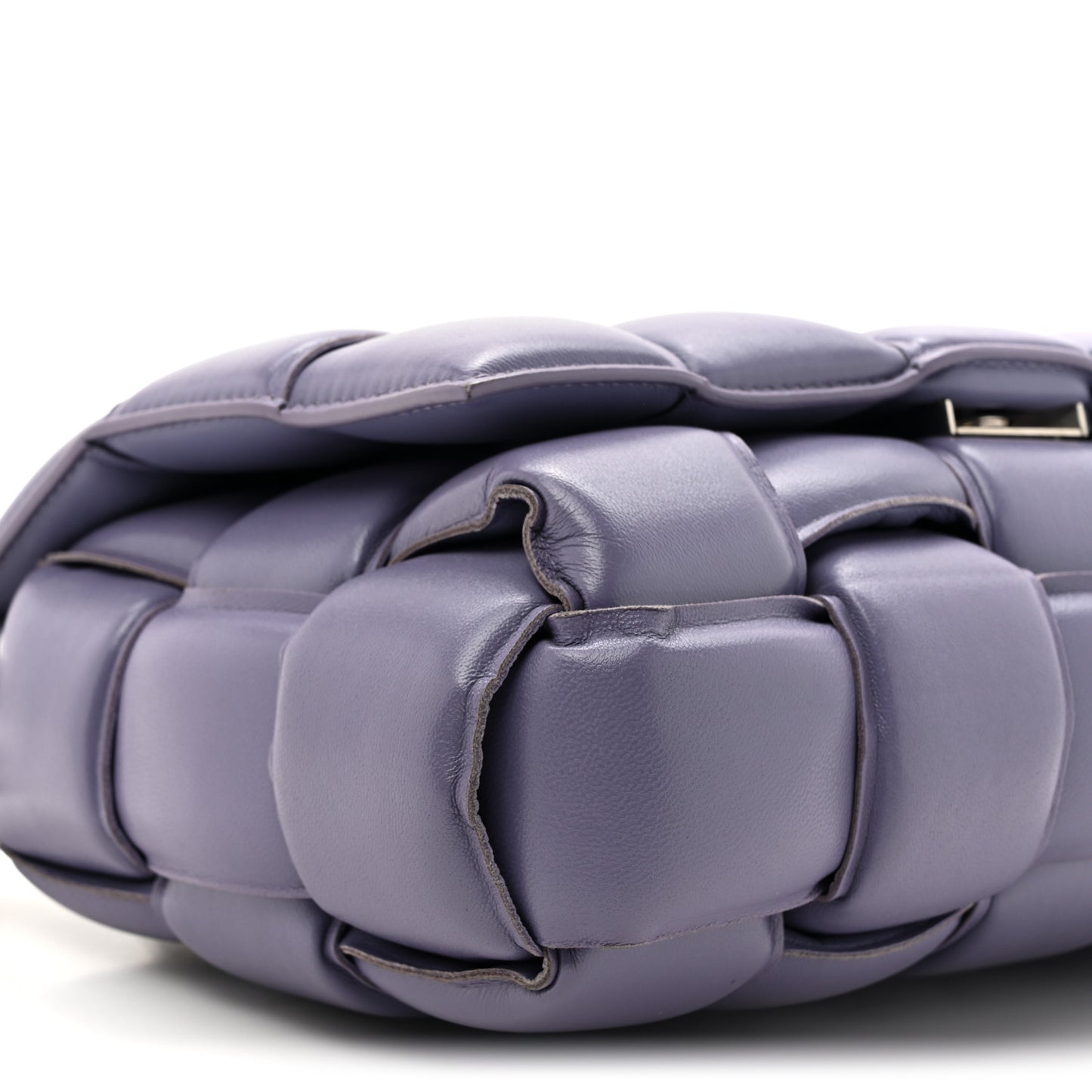 Lambskin Maxi Intreccio Padded Chain Cassette Crossbody Bag Lavender