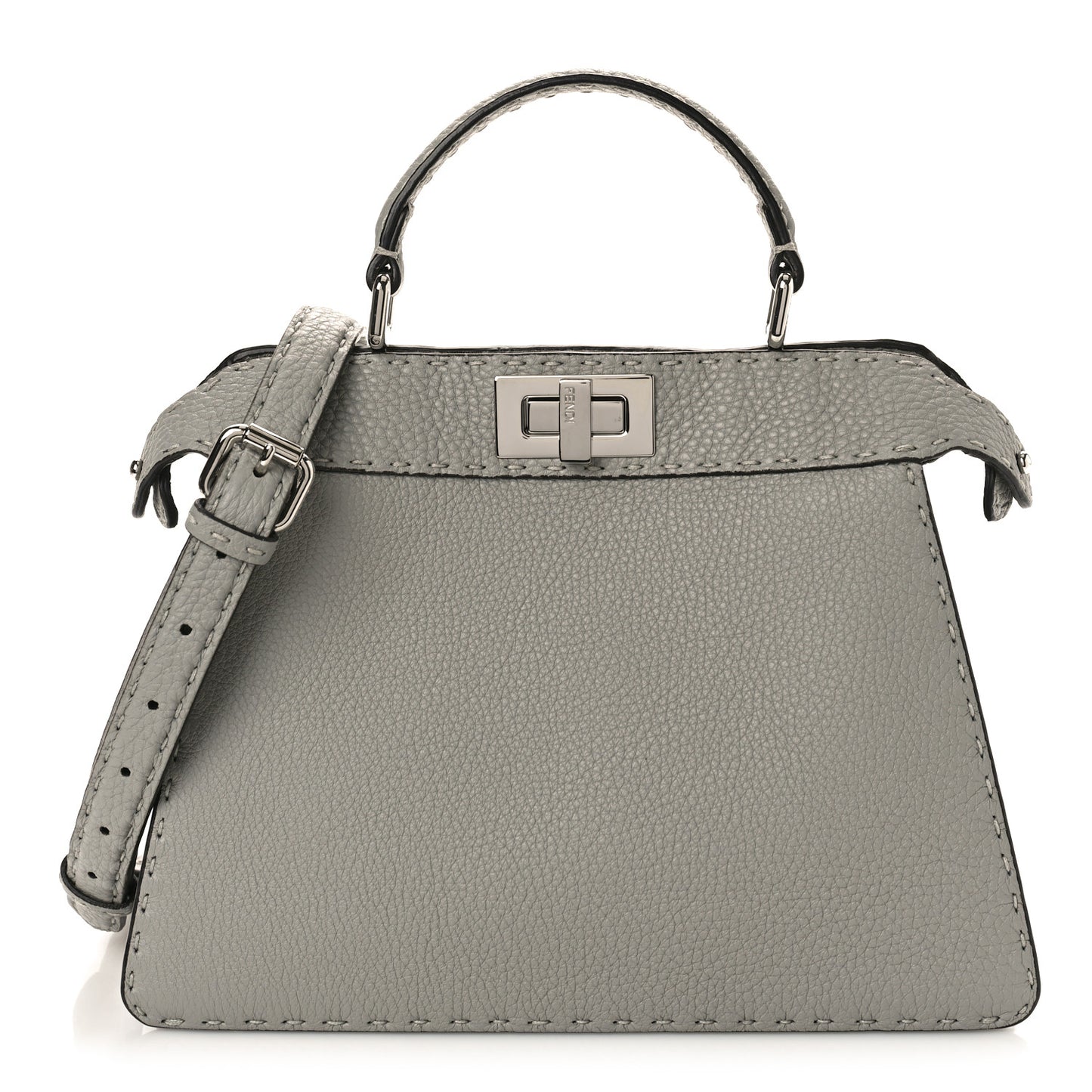 Cuoio Romano Selleria Bi-Color Small Peekaboo I SEE U Satchel Ghiaccio Asfalto