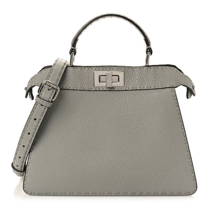 Fendi Cuoio Romano Selleria Bi-Color Small Peekaboo I SEE U Satchel Ghiaccio Asfalto 1 of 8