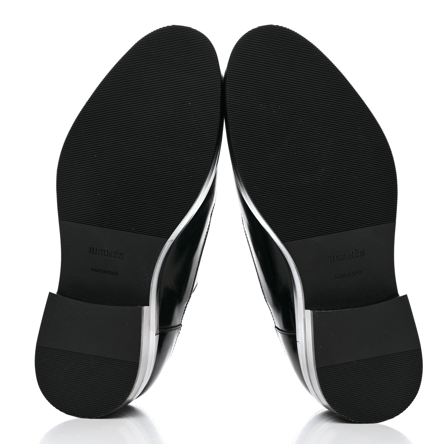 Hermes Glossed Calfskin Galilee Loafers 38.5 Black 5 of 8