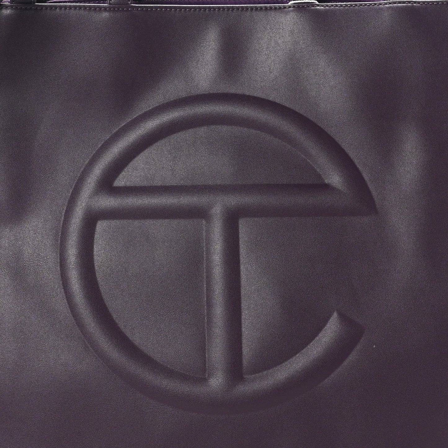 Vegan Leather Large Shopping Bag Eggplant