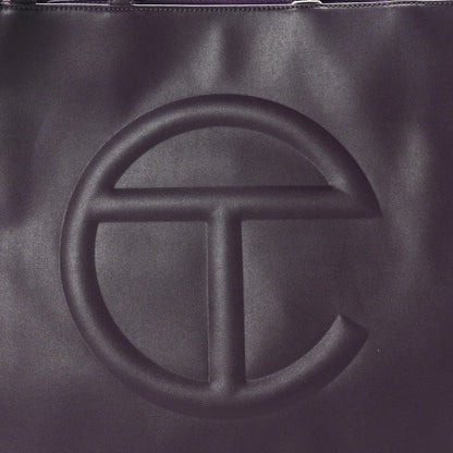 Telfar Vegan Leather Large Shopping Bag Eggplant 7 of 9