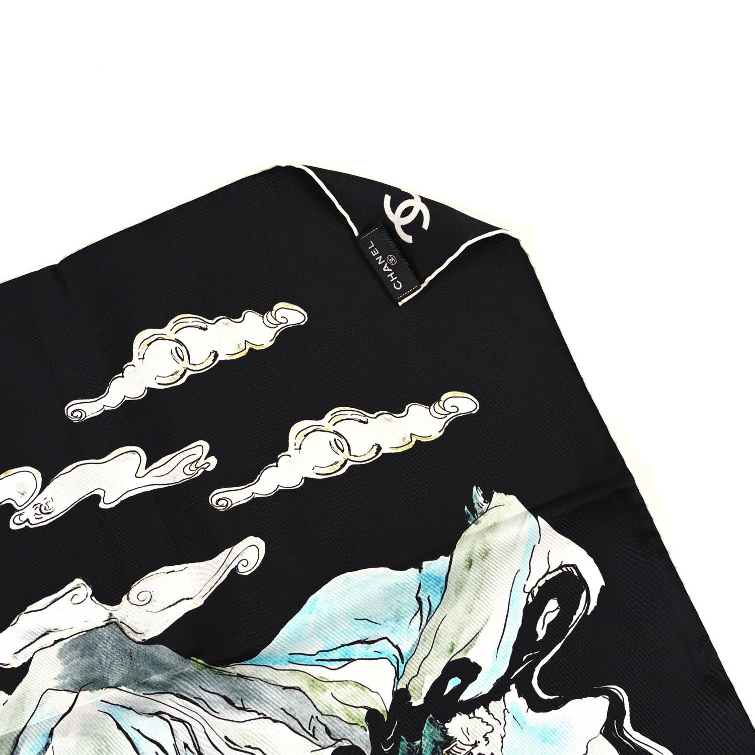 Chanel Silk CC Square Scarf Black Multicolor 1879631 – FASHIONPHILE