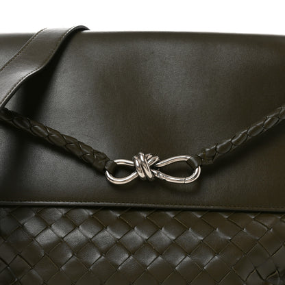 Bottega Veneta Calfskin Intrecciato Medium Andiamo Messenger Bag Kaki 9 of 11