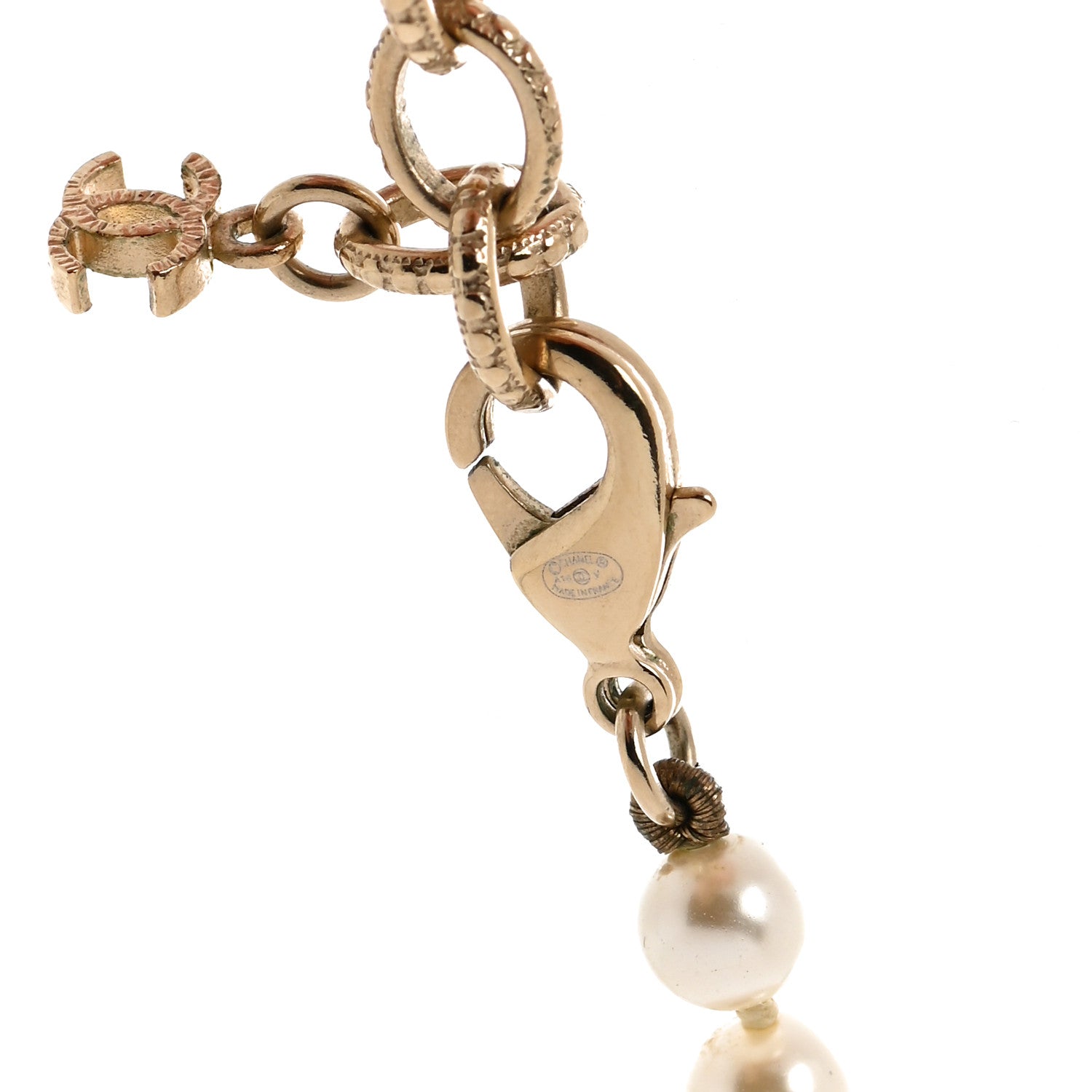 Chanel Pearl Baguette Crystal CC Long Necklace Gold 5 of 5