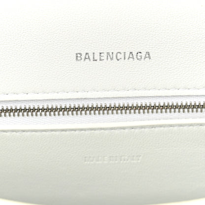 Balenciaga Calfskin S Downtown Chain Shoulder Bag White Black 6 of 10