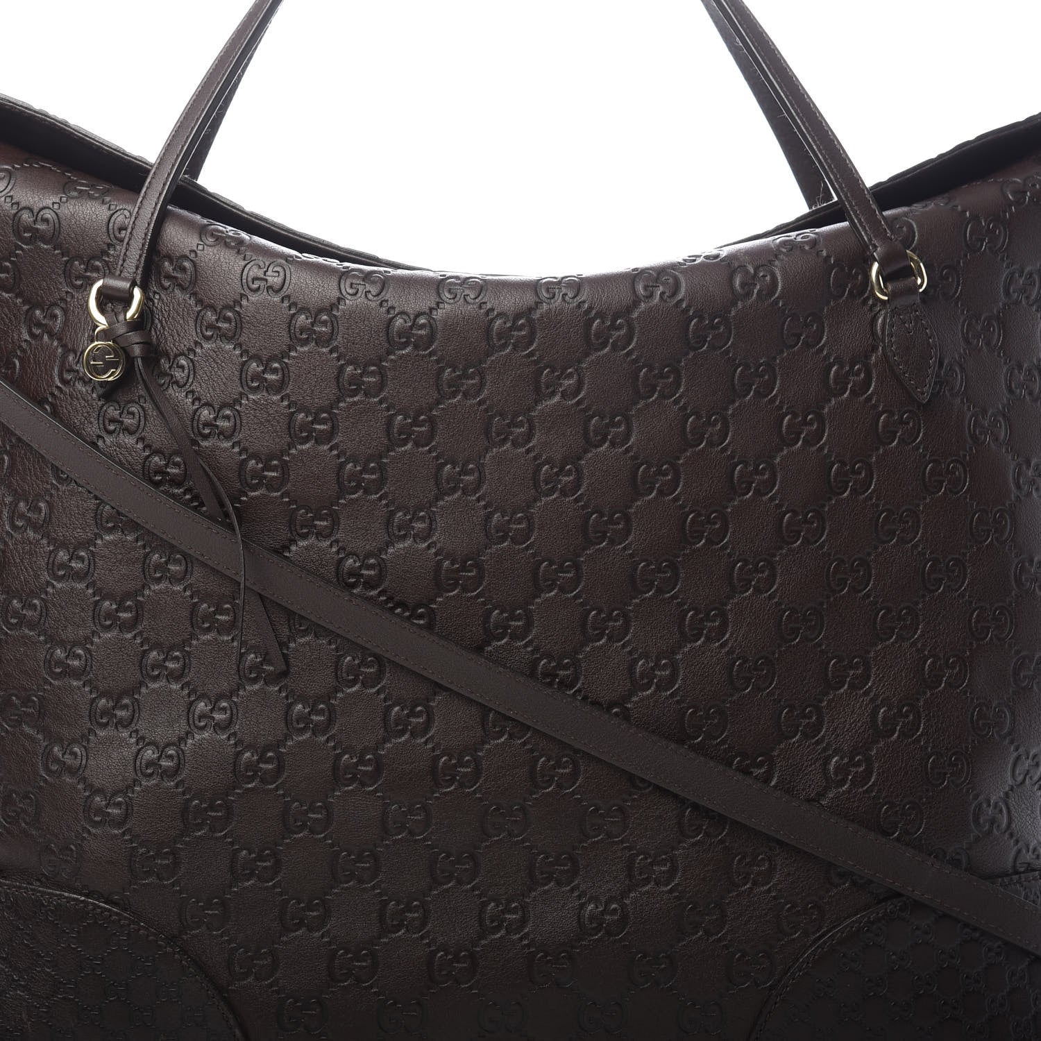 Gucci Guccissima Large Bree Foldover Tote Chocolate 13 of 13