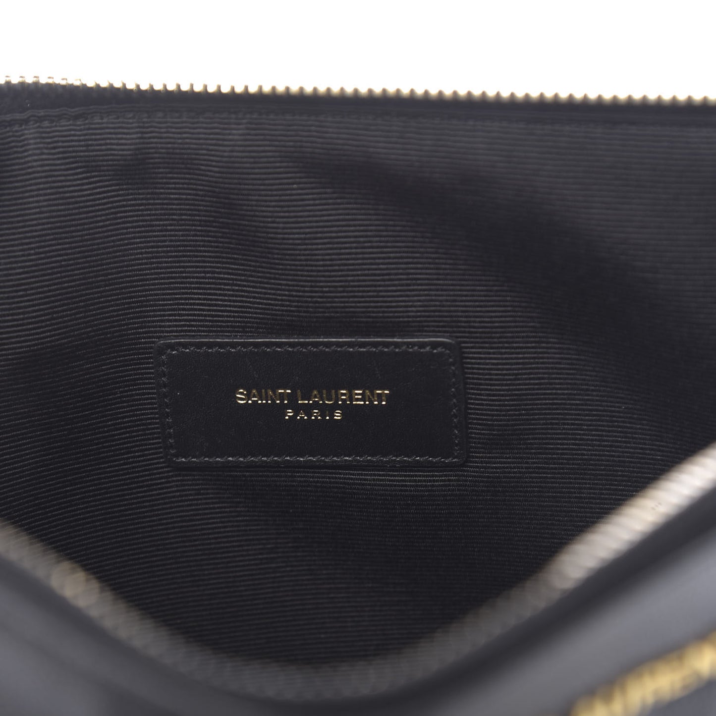 Grain de Poudre Medium Zip Clutch Black