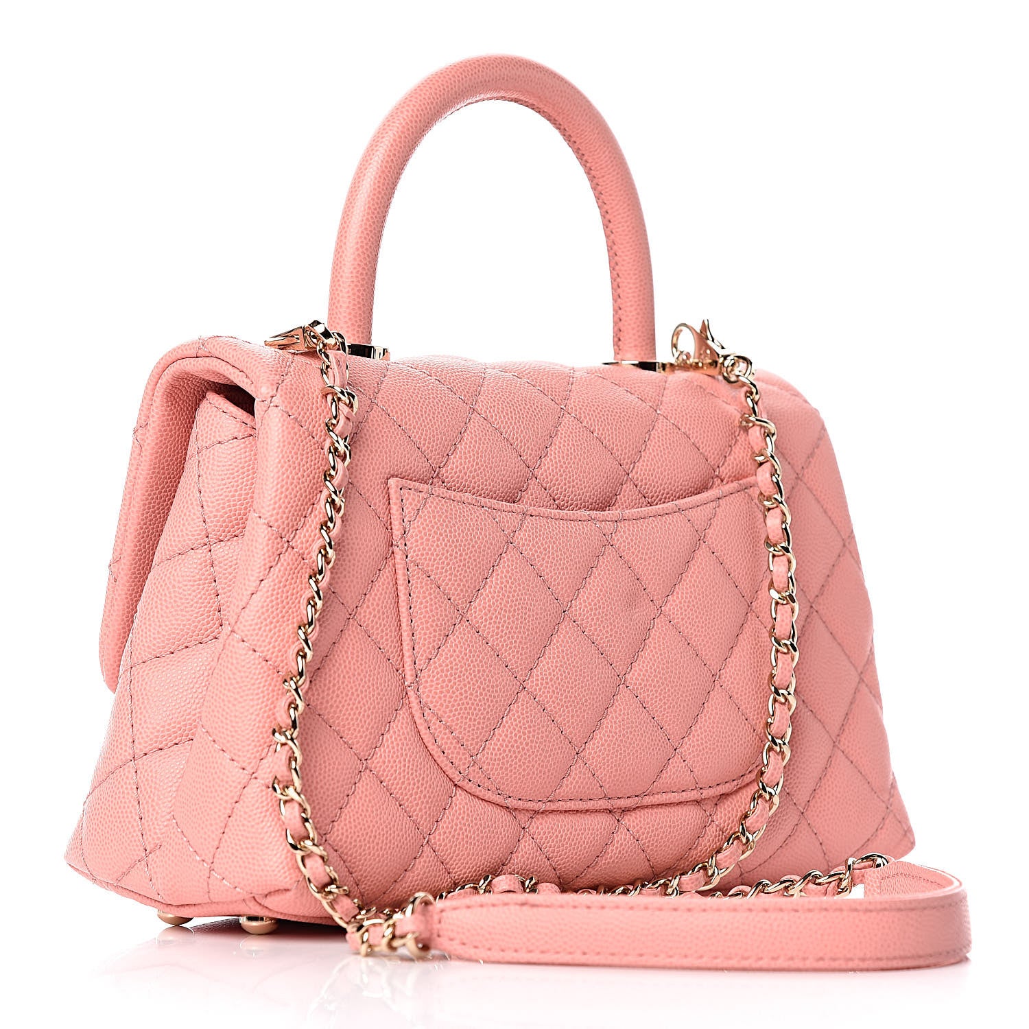 Chanel Caviar Quilted Mini Coco Handle Flap Pink 3 of 13