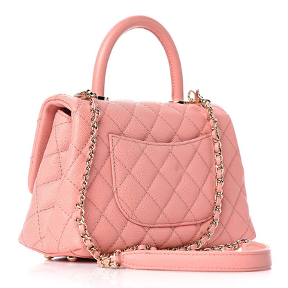 Chanel Caviar Quilted Mini Coco Handle Flap Pink 3 of 13