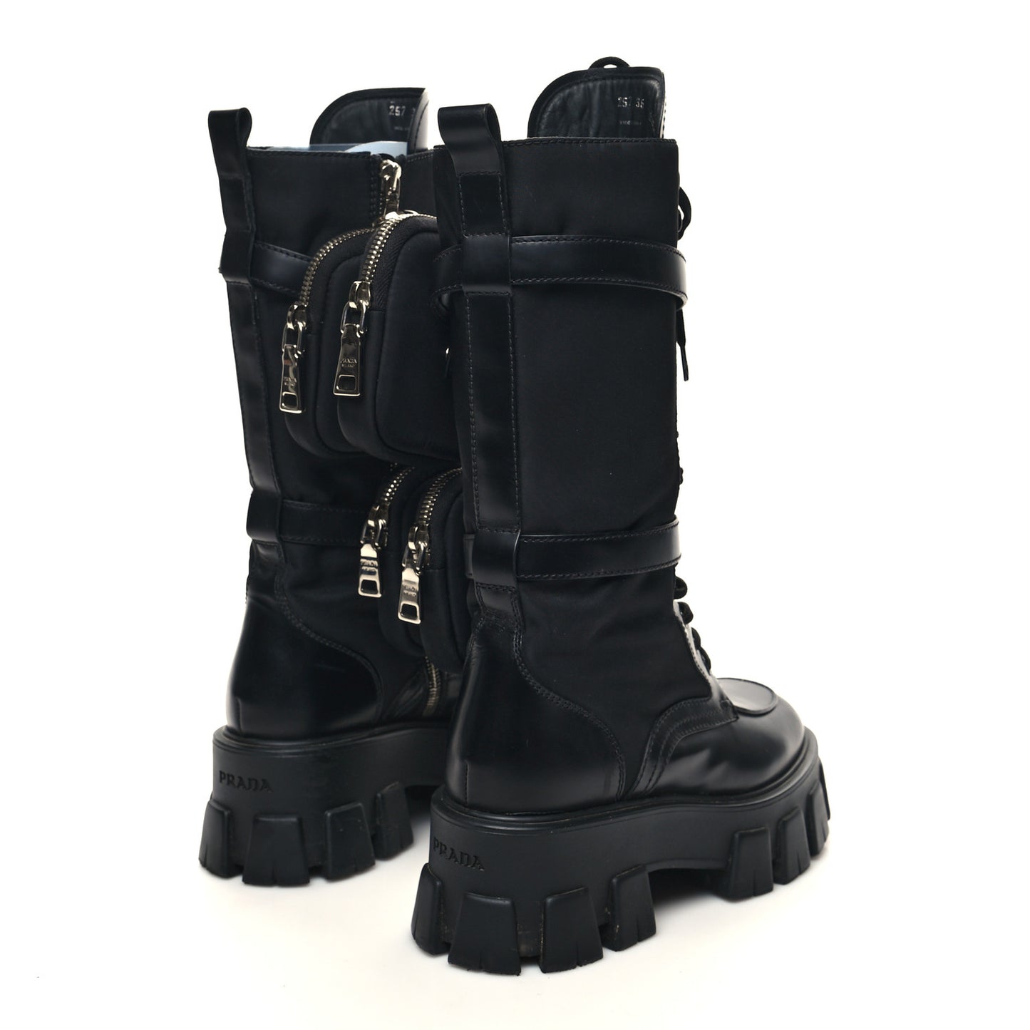 Spazzolato Rois Re-Nylon Metal Triangle Logo Monolith Pouch Pocket 55mm Tall Combat Boots 36 Black