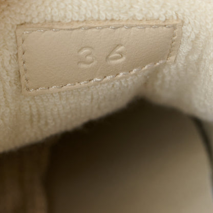 Gucci Nubuck Calfskin Web Removable Crystals Womens Screener Sneakers 36 Dusty Milk New Mystic White 10 of 11