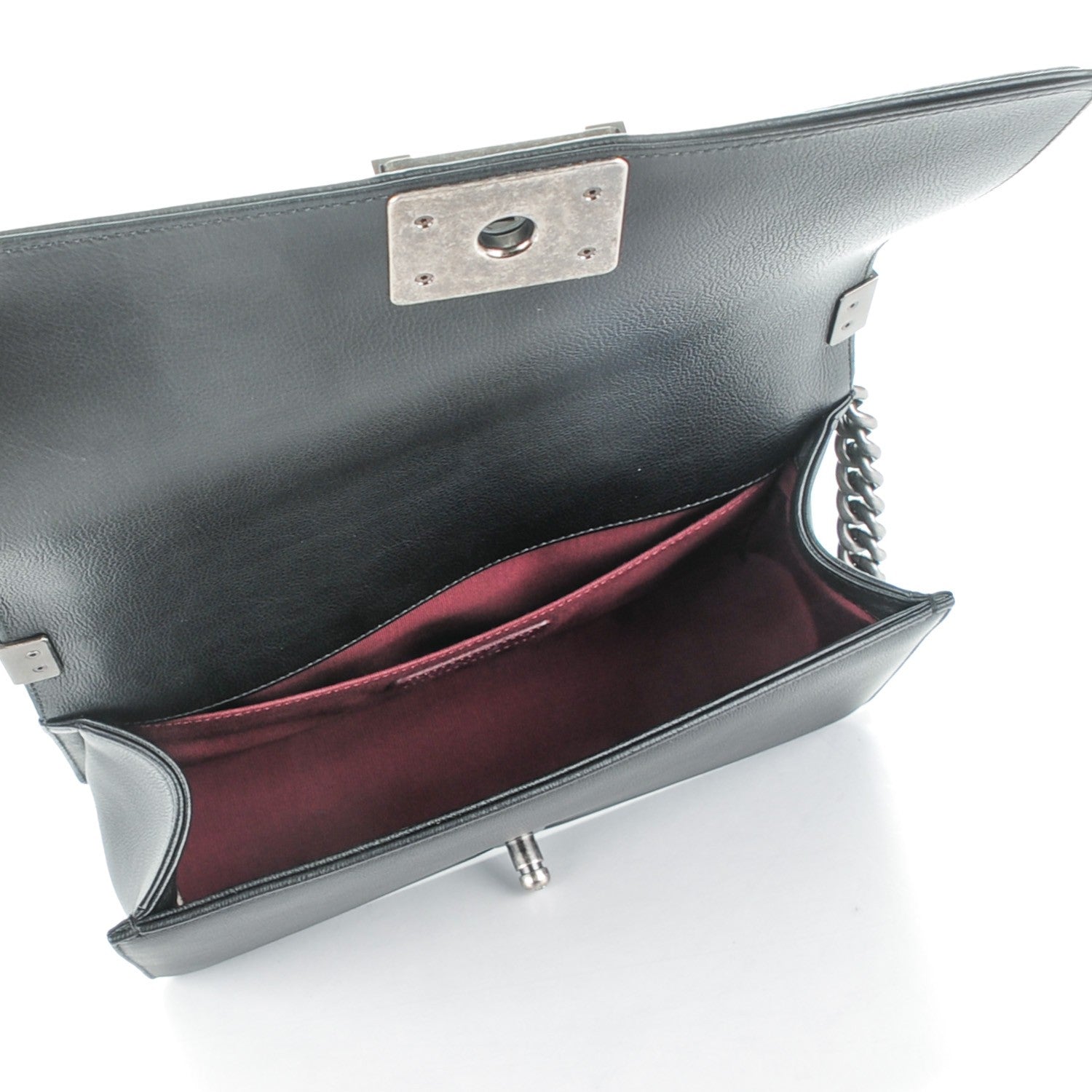 Chanel Calfskin Double Stitch Medium Boy Flap Black 6 of 8