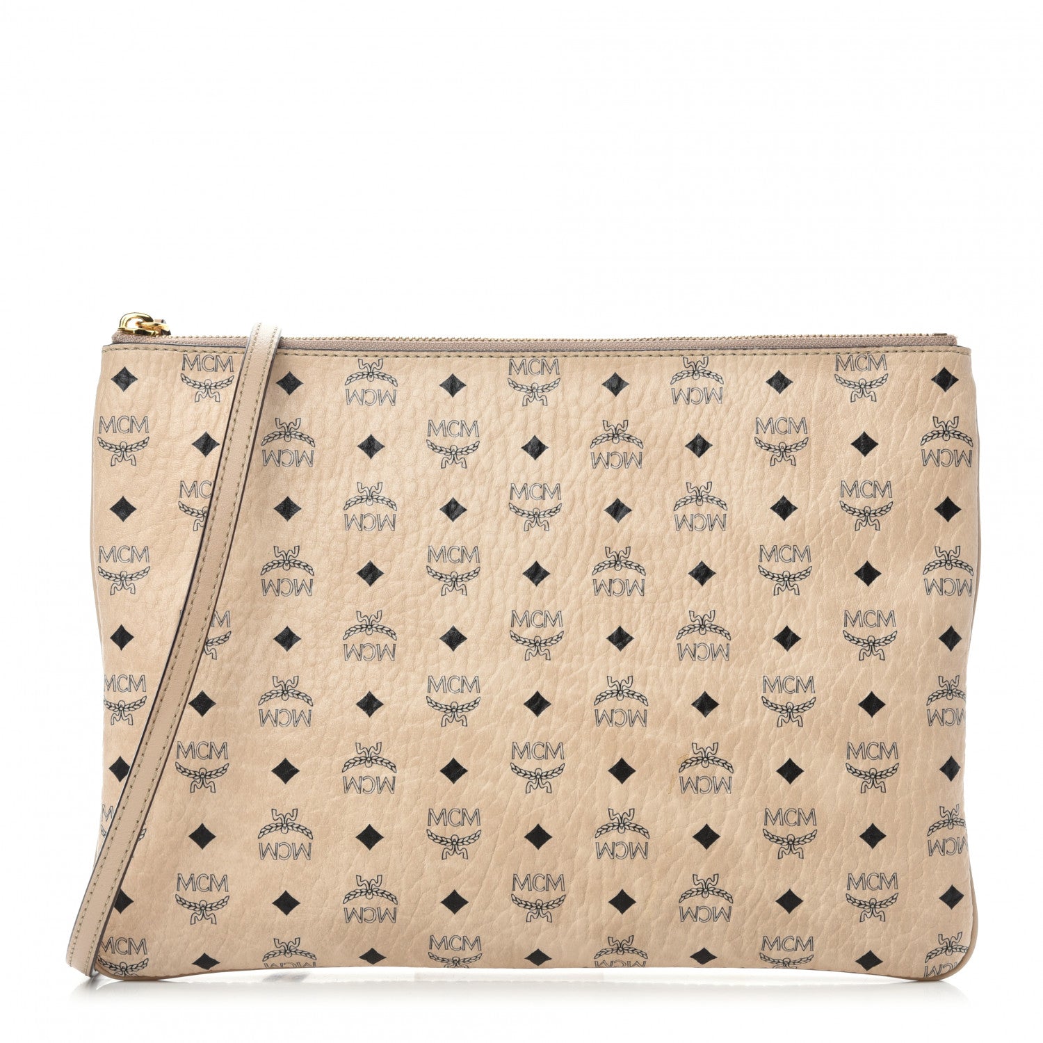 MCM Visetos Medium Crossbody Pouch Beige 1 of 14