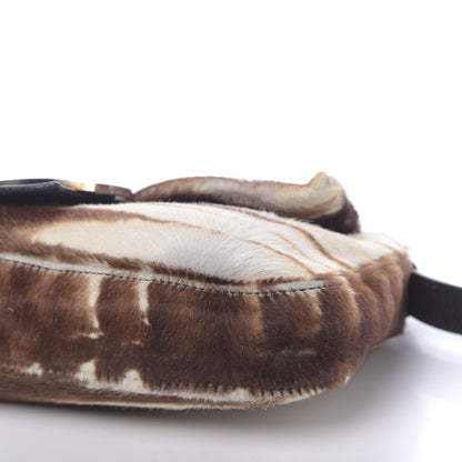 Fendi Calf Hair Zebra Print Baguette Brown 9 of 10