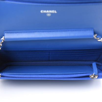 Chanel Lambskin Quilted Wallet On Chain WOC Bright Blue 5 of 11