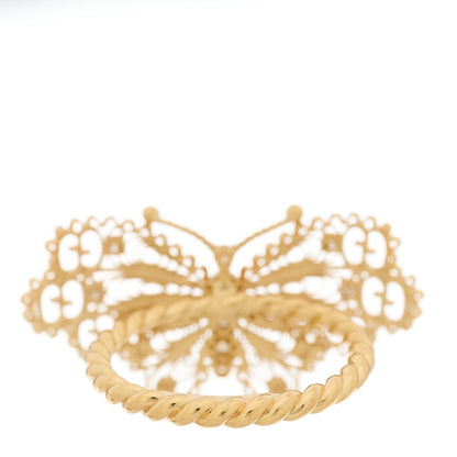 Gucci 18K Yellow Gold Diamond Butterfly Ring 50 5.5 3 of 4