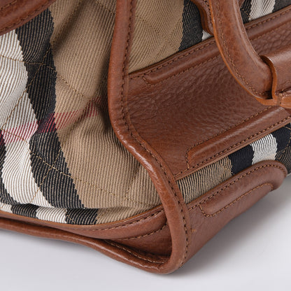 Burberry Quilted House Check Large Manor Tote Brown 10 of 15