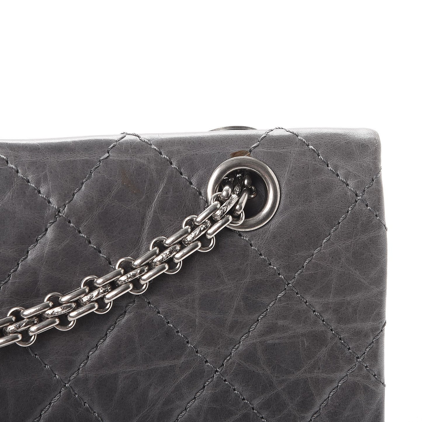 Aged Calfskin Quilted 50th Anniversary 2.55 Reissue 227 Flap Grey